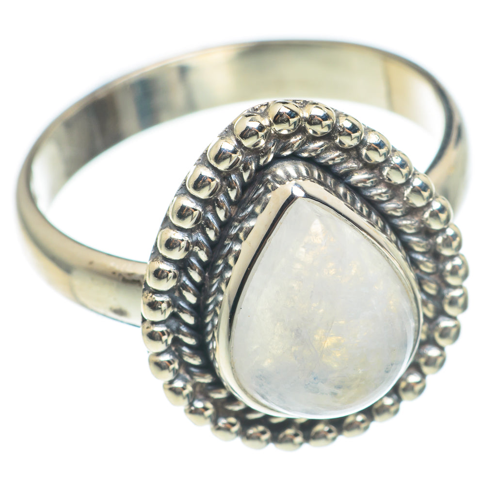 Rainbow Moonstone Rings handcrafted by Anasilvercos - RING66881