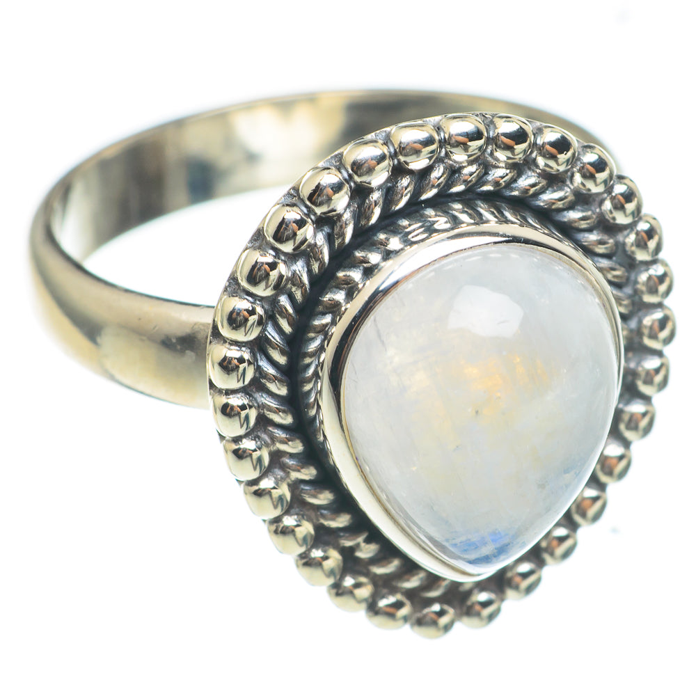 Rainbow Moonstone Rings handcrafted by Anasilvercos - RING66909