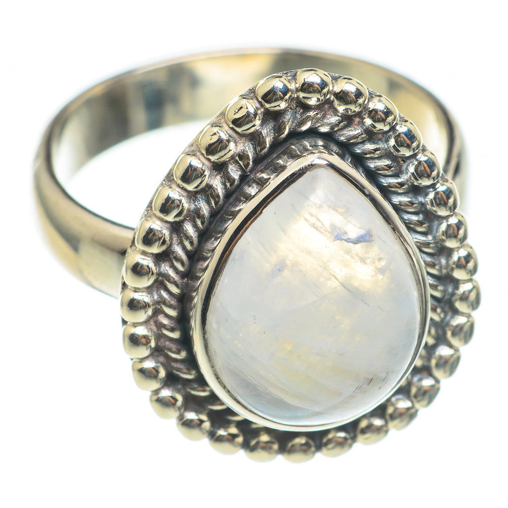 Rainbow Moonstone Rings handcrafted by Anasilvercos - RING67024