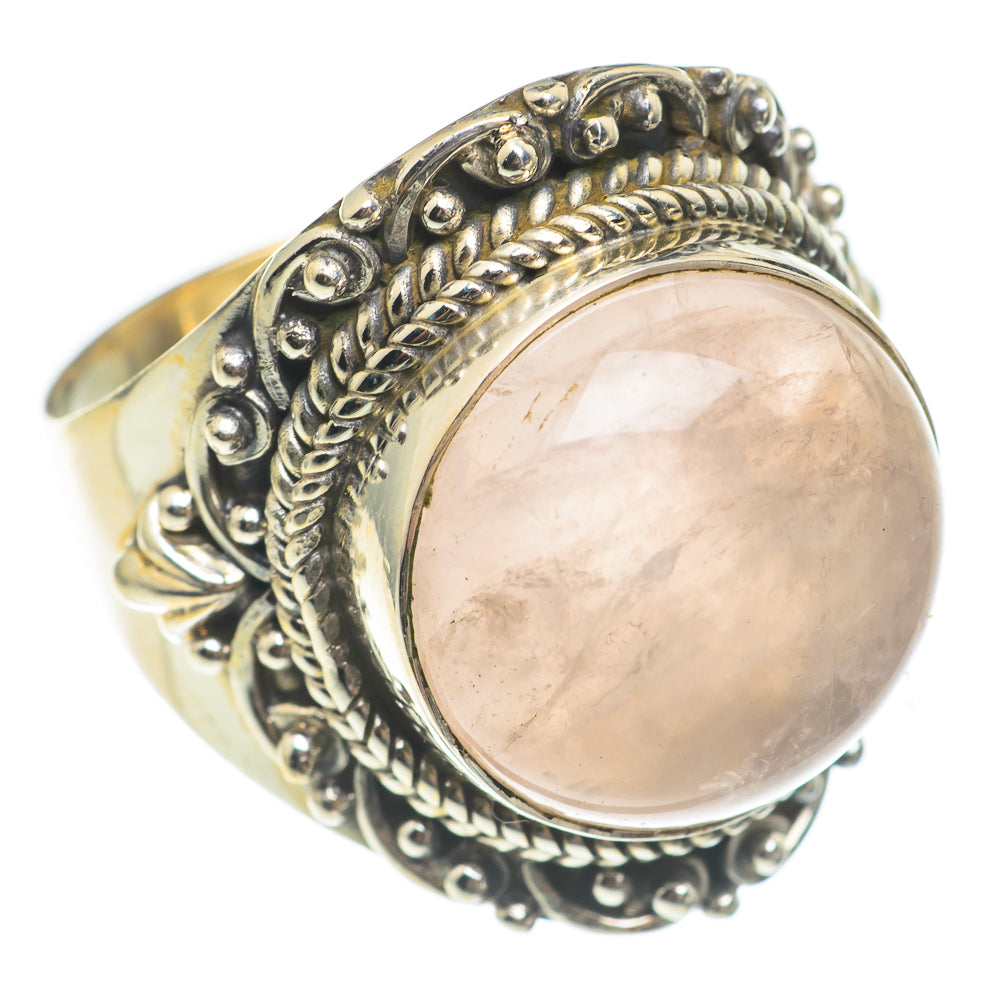 Rose Quartz Rings handcrafted by Anasilvercos - RING67055