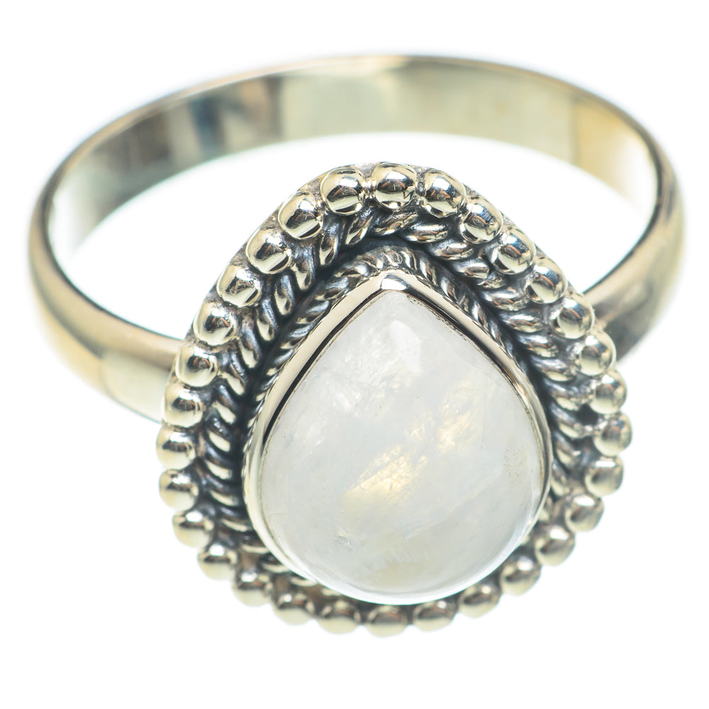 Rainbow Moonstone Rings handcrafted by Anasilvercos - RING67080
