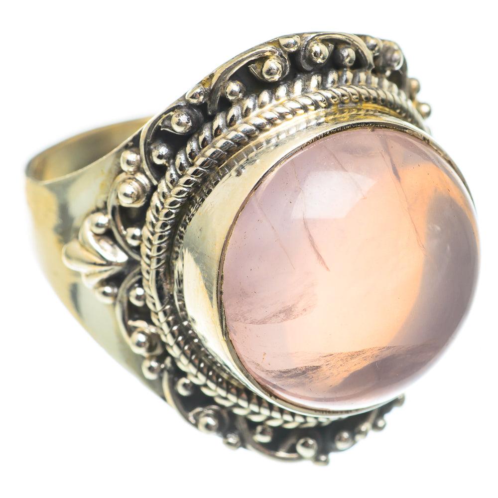 Rose Quartz Rings handcrafted by Anasilvercos - RING67107