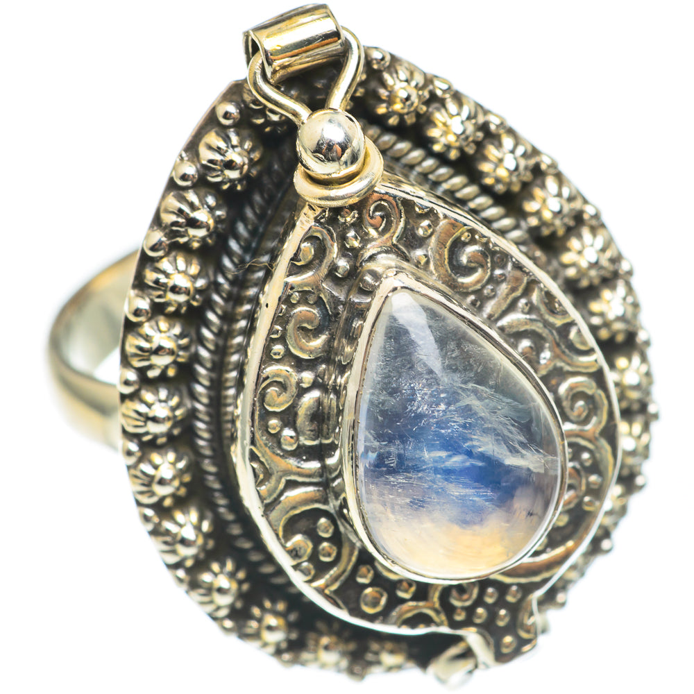 Rainbow Moonstone Rings handcrafted by Anasilvercos - RING67131