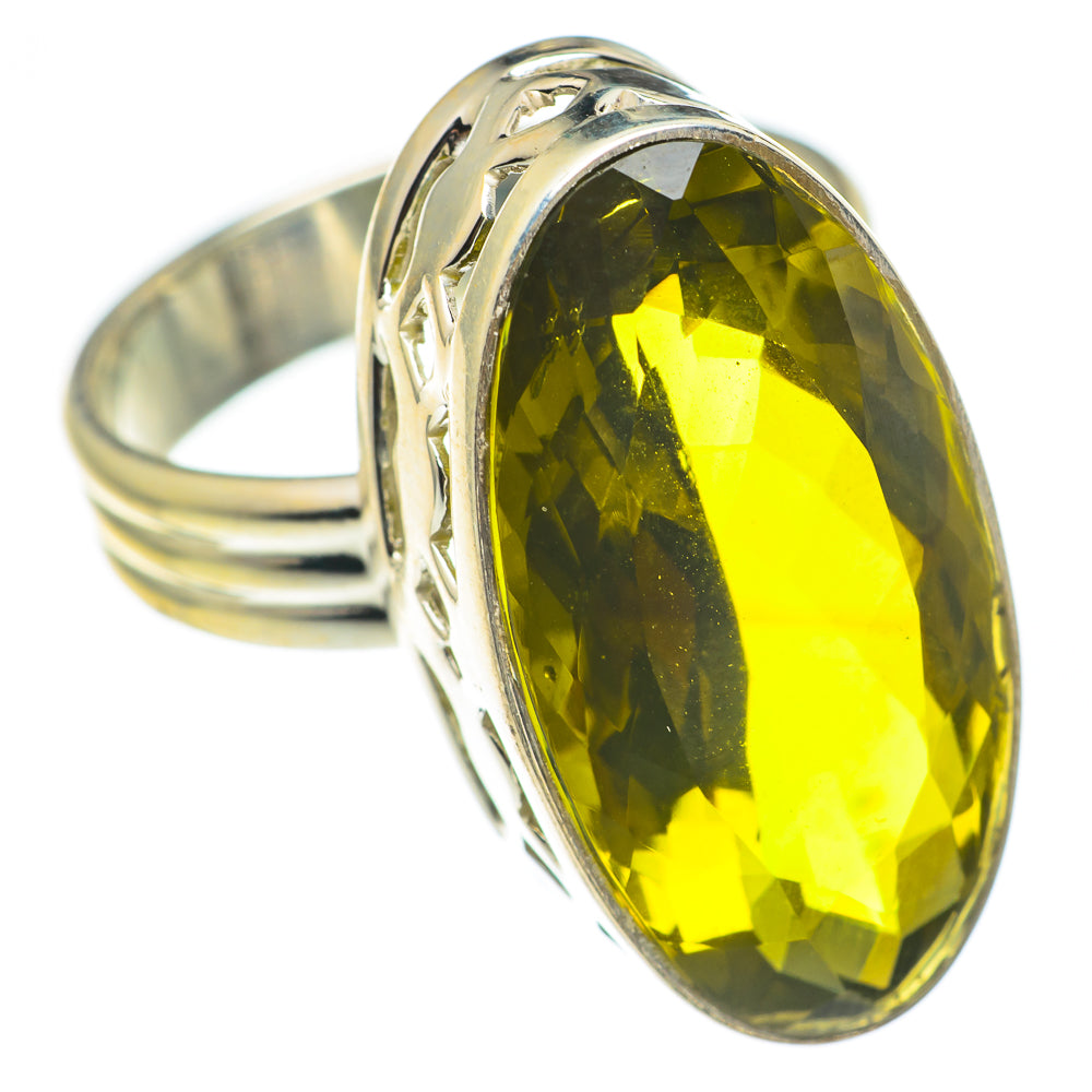 Olive Quartz Rings handcrafted by Anasilvercos - RING67140