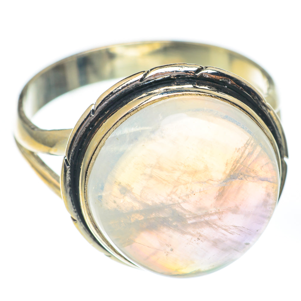 Rainbow Moonstone Rings handcrafted by Anasilvercos - RING67218