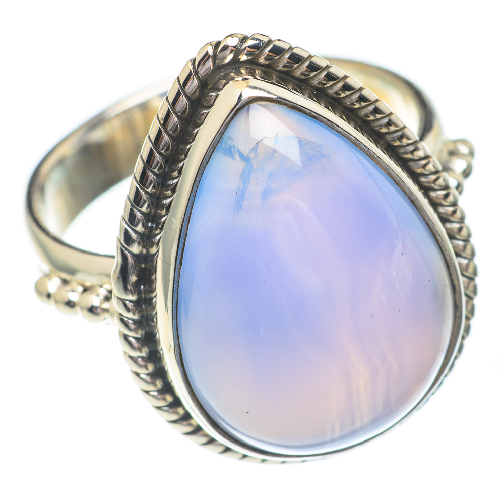 Aqua Chalcedony Rings handcrafted by Anasilvercos - RING67224