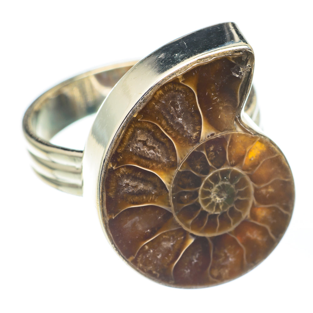 Ammonite Fossil Rings handcrafted by Anasilvercos - RING67233