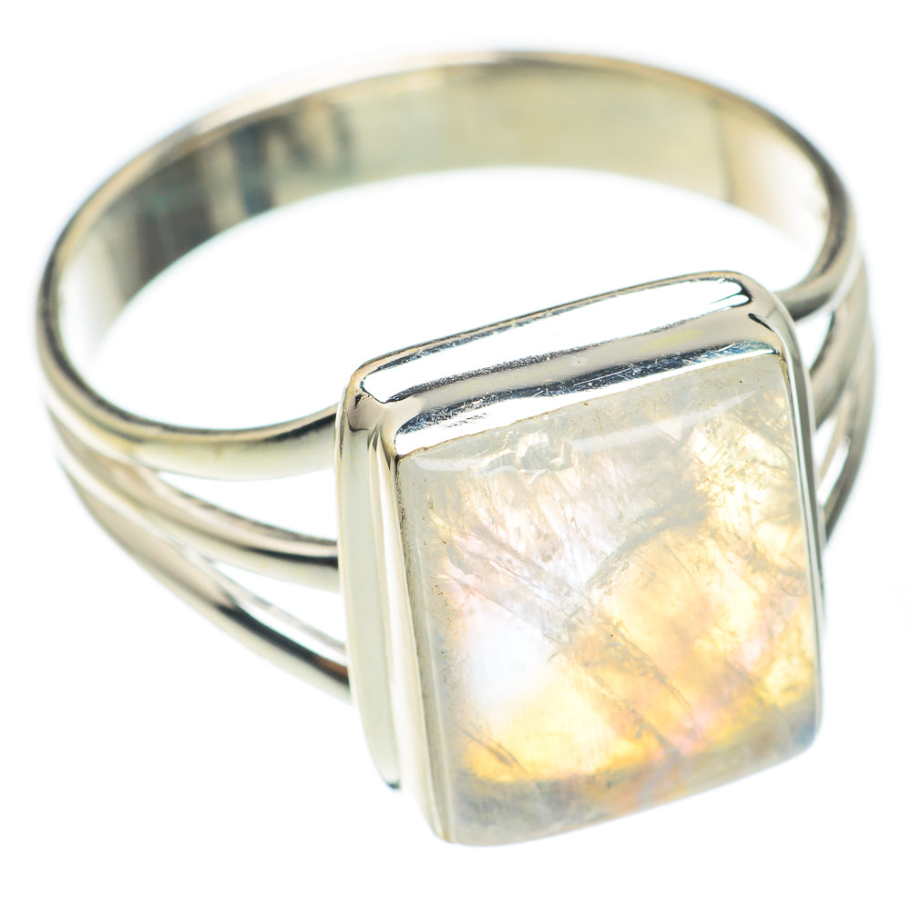 Rainbow Moonstone Rings handcrafted by Anasilvercos - RING67270