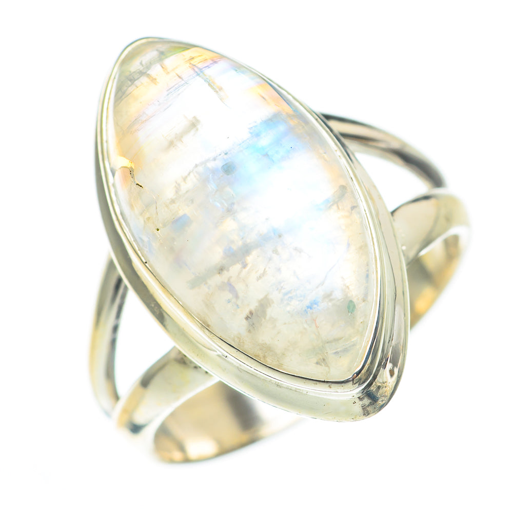 Rainbow Moonstone Rings handcrafted by Anasilvercos - RING67320