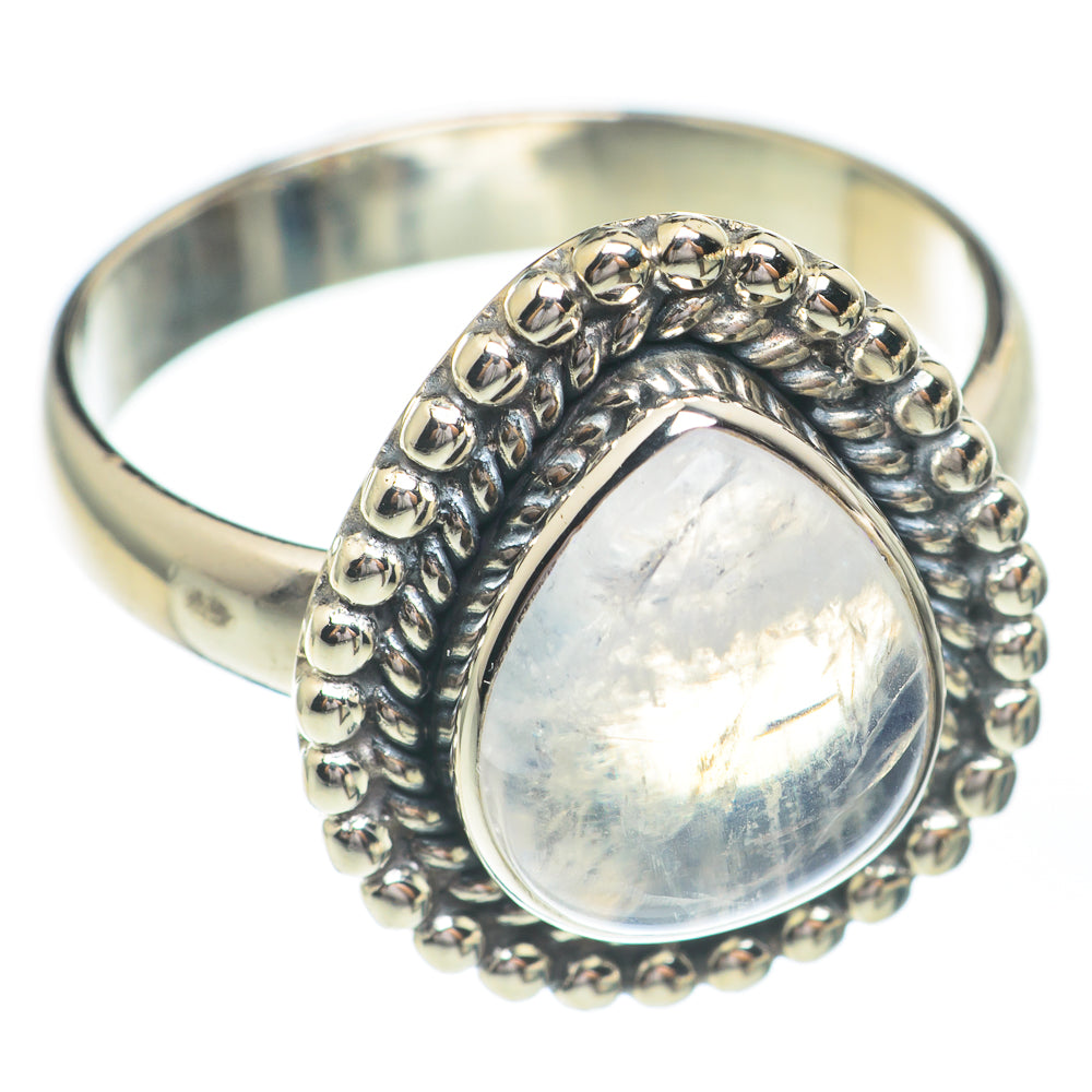 Rainbow Moonstone Rings handcrafted by Anasilvercos - RING67341