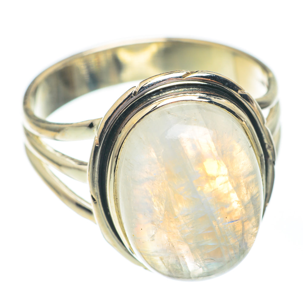 Rainbow Moonstone Rings handcrafted by Anasilvercos - RING67360