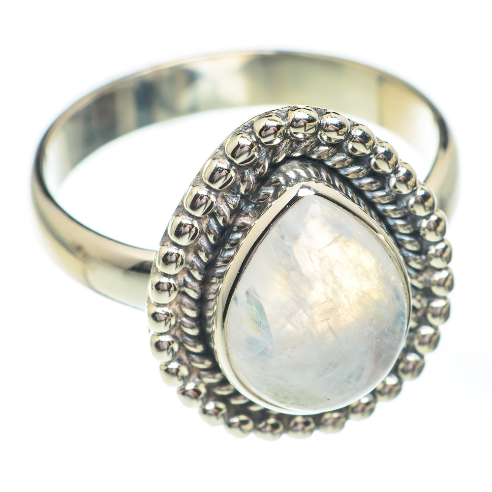 Rainbow Moonstone Rings handcrafted by Anasilvercos - RING67362