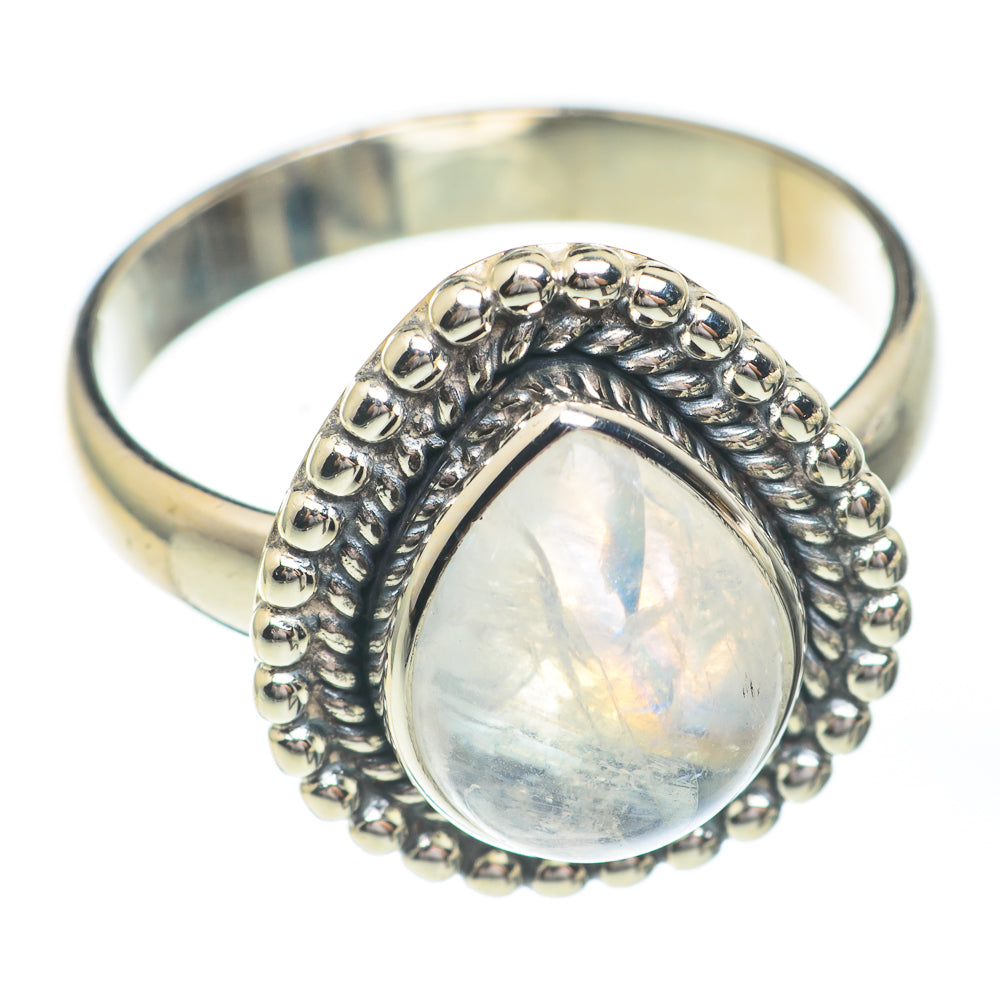 Rainbow Moonstone Rings handcrafted by Anasilvercos - RING67381