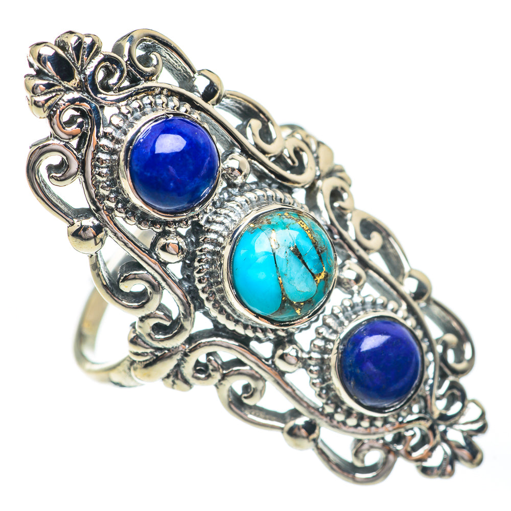 Blue Copper Turquoise Rings handcrafted by Anasilvercos - RING67409
