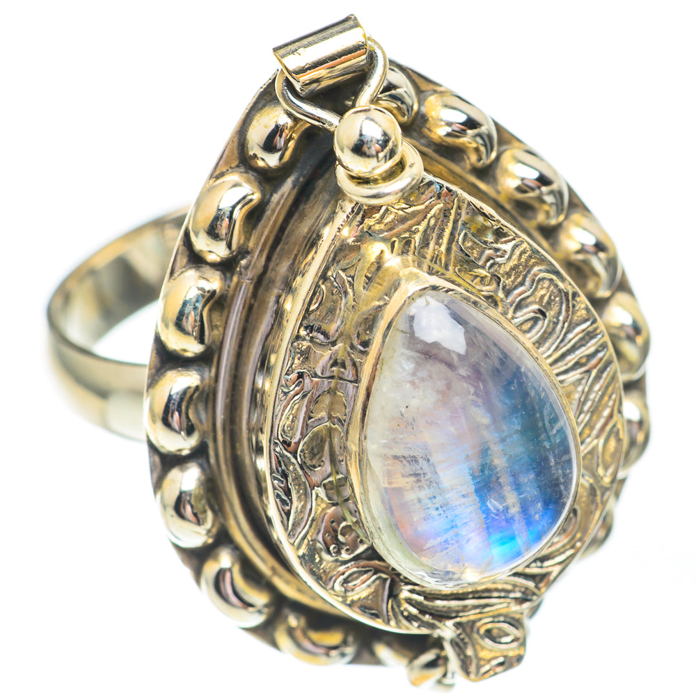 Rainbow Moonstone Rings handcrafted by Anasilvercos - RING67426