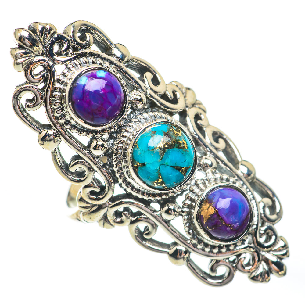 Blue Copper Turquoise Rings handcrafted by Anasilvercos - RING67436
