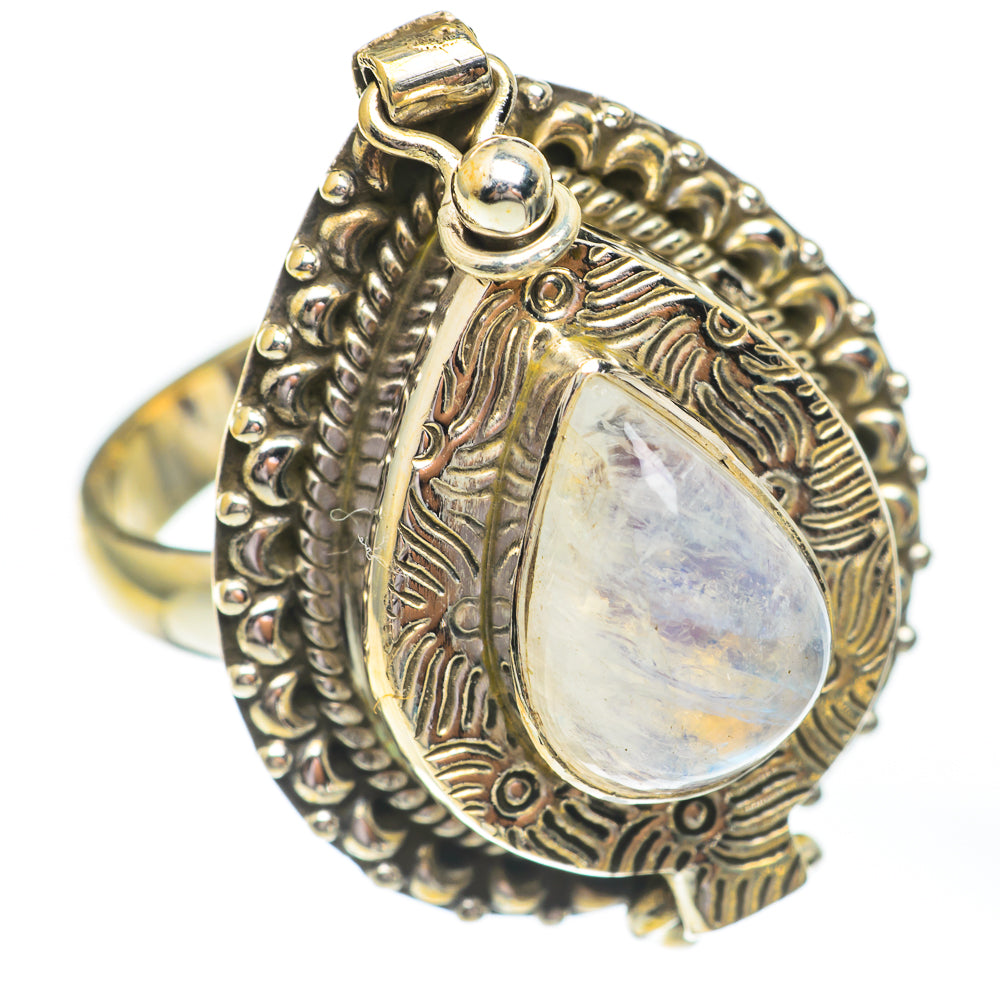 Rainbow Moonstone Rings handcrafted by Anasilvercos - RING67455