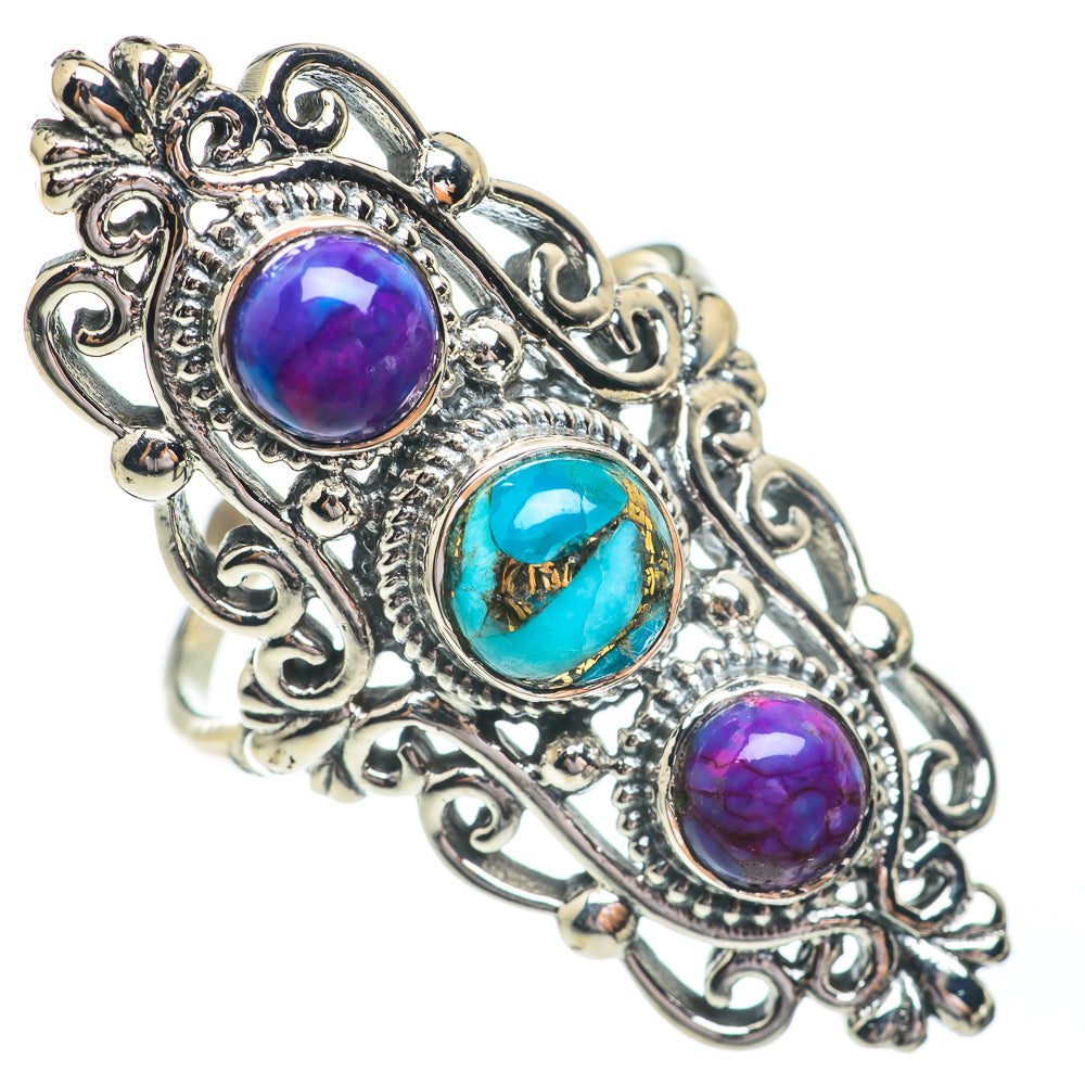 Blue Copper Turquoise Rings handcrafted by Anasilvercos - RING67457