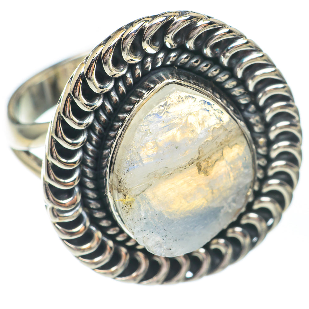 Rainbow Moonstone Rings handcrafted by Anasilvercos - RING67486