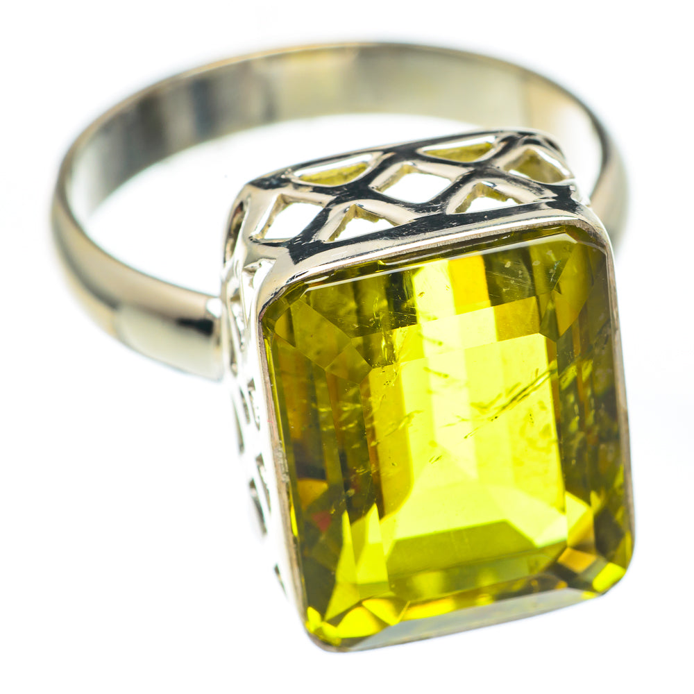 Olive Quartz Rings handcrafted by Anasilvercos - RING67489