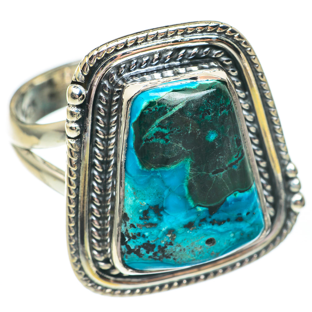 Malachite In Chrysocolla Rings handcrafted by Anasilvercos - RING67626