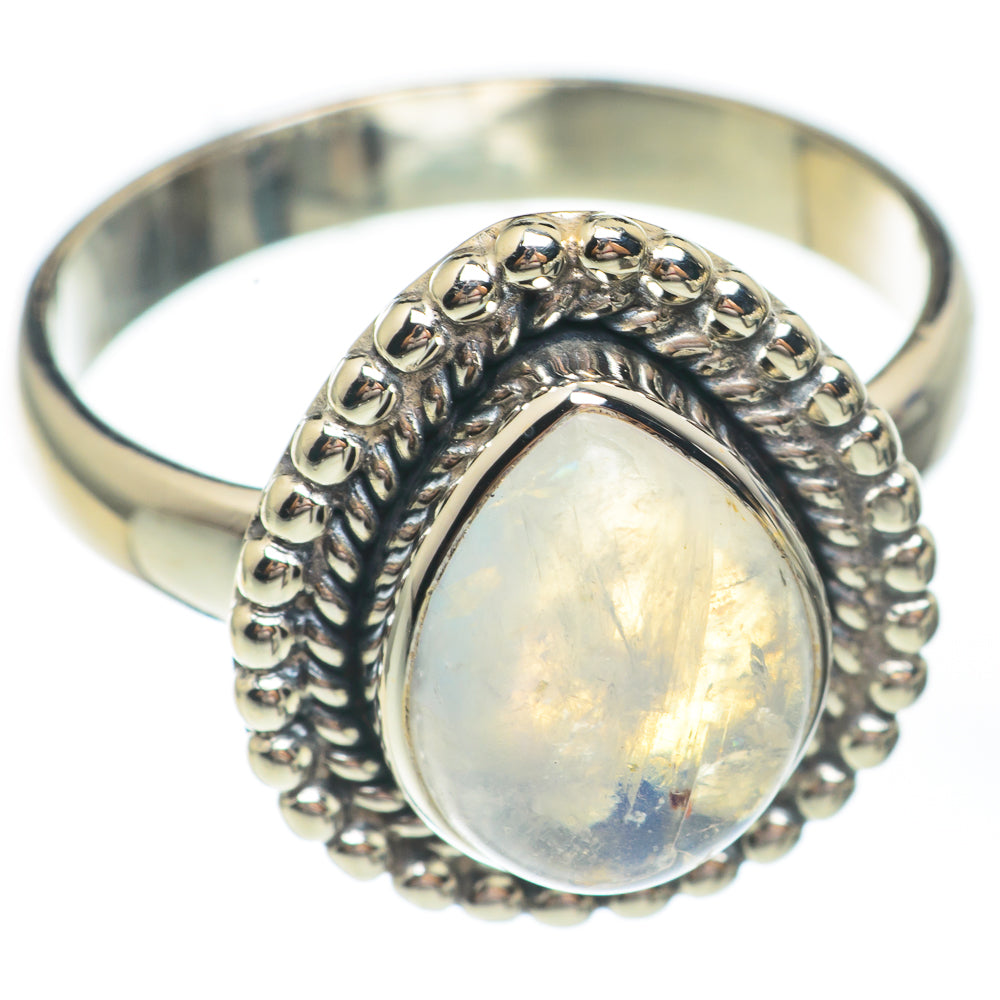 Rainbow Moonstone Rings handcrafted by Anasilvercos - RING67645