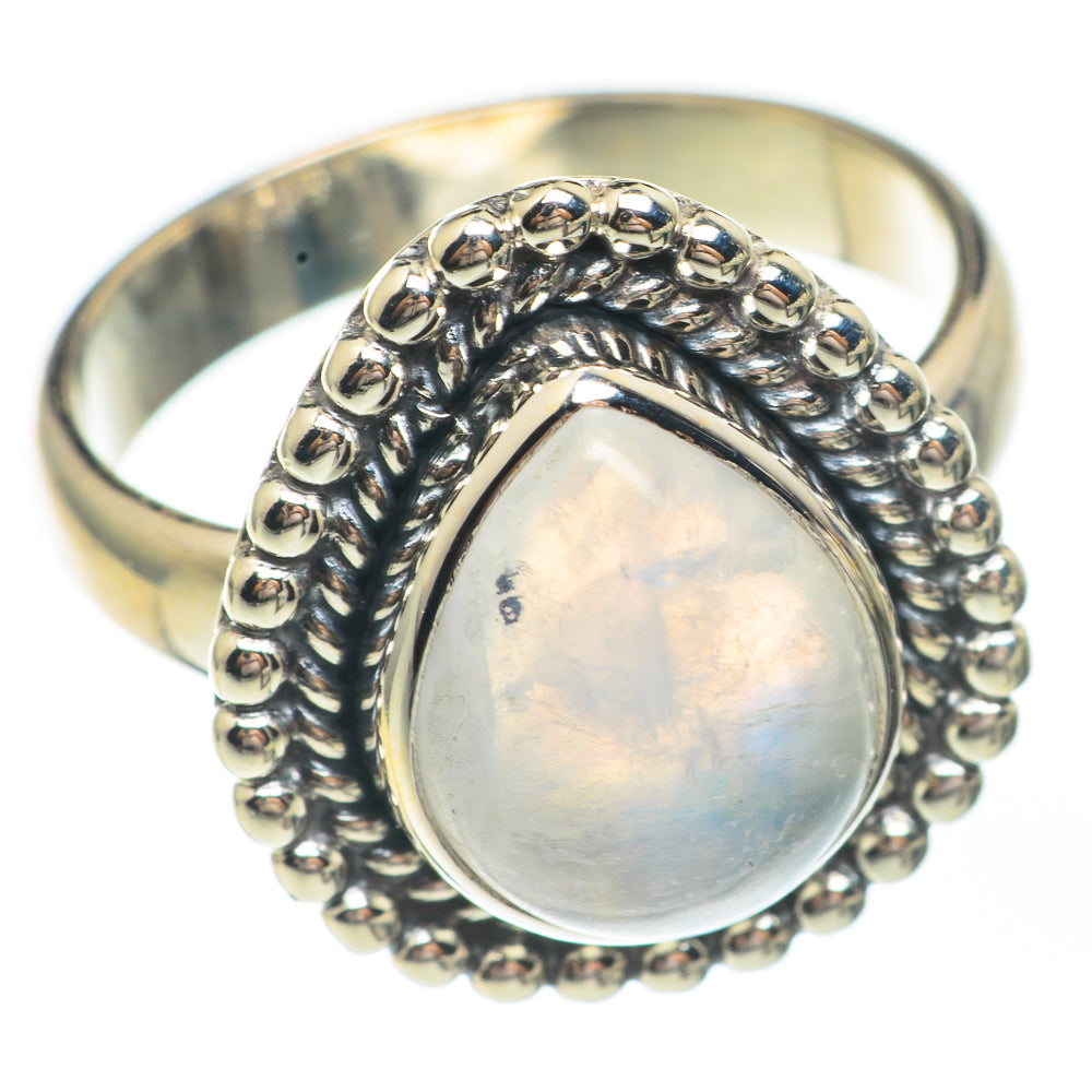 Rainbow Moonstone Rings handcrafted by Anasilvercos - RING67670
