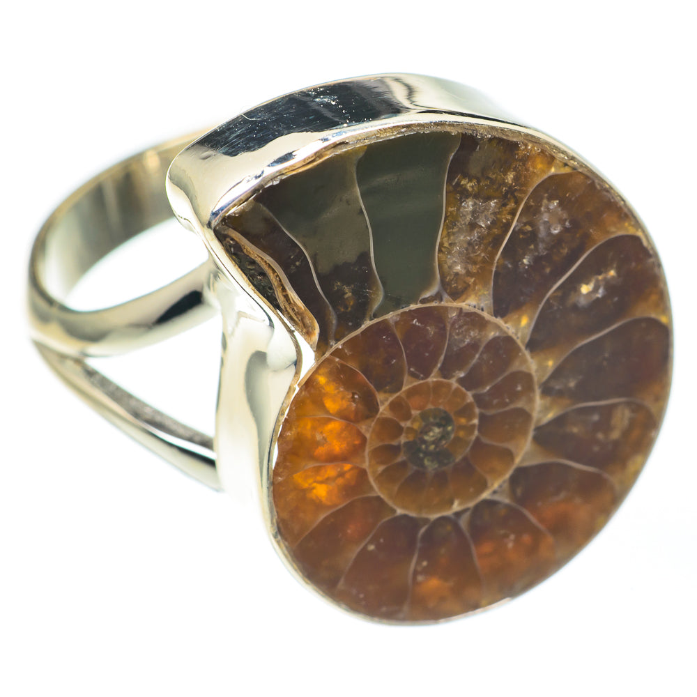 Ammonite Fossil Rings handcrafted by Anasilvercos - RING67682