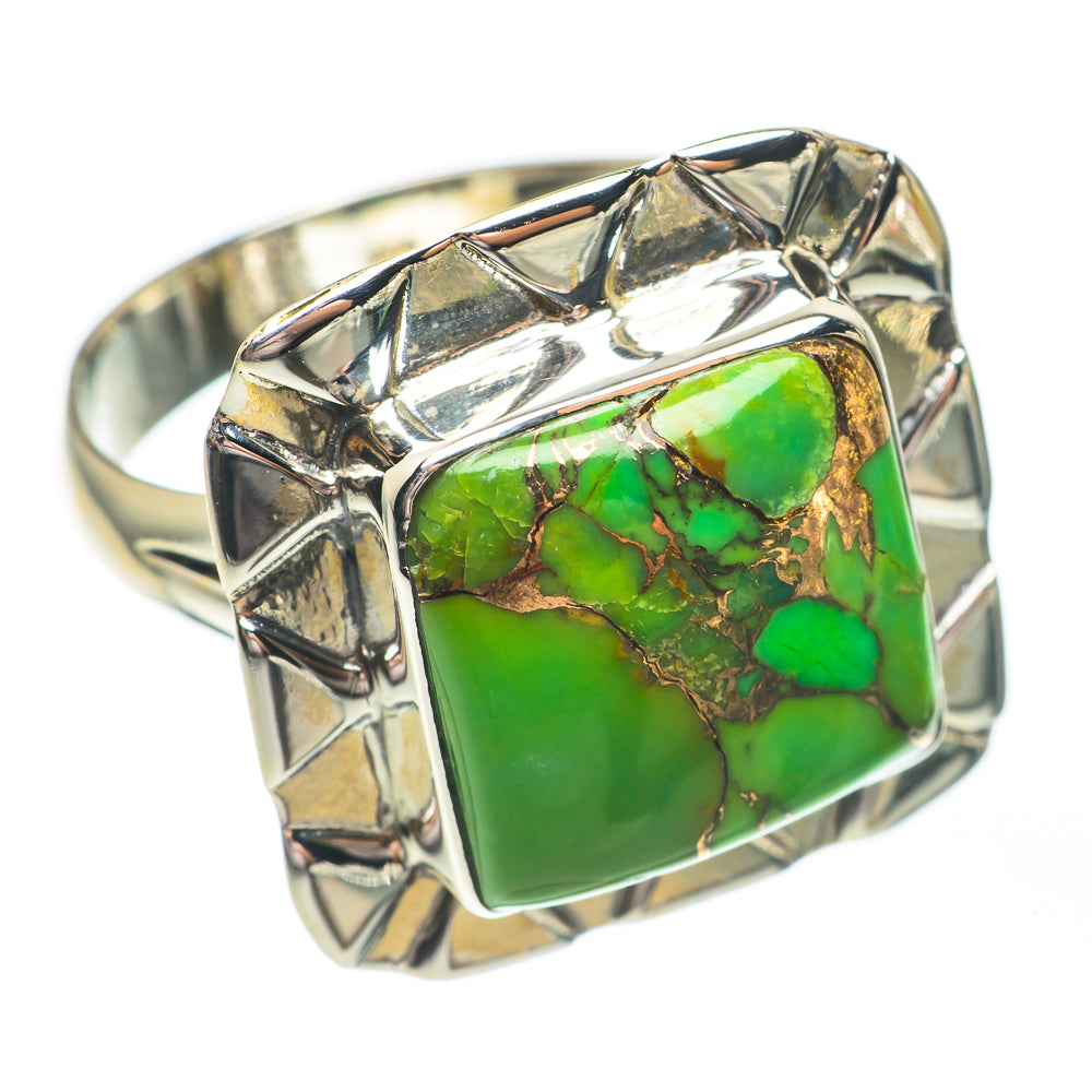 Green Copper Composite Turquoise Rings handcrafted by Anasilvercos - RING67704