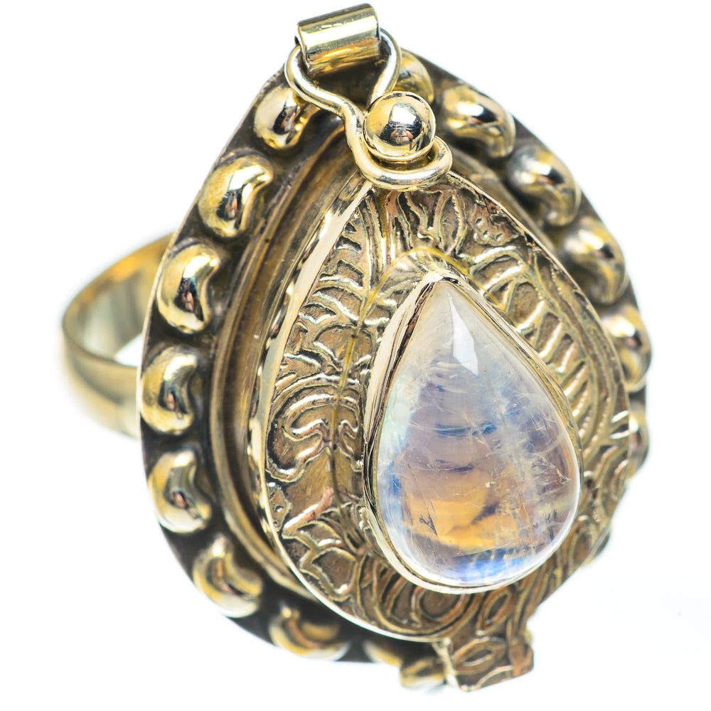Rainbow Moonstone Rings handcrafted by Anasilvercos - RING67716
