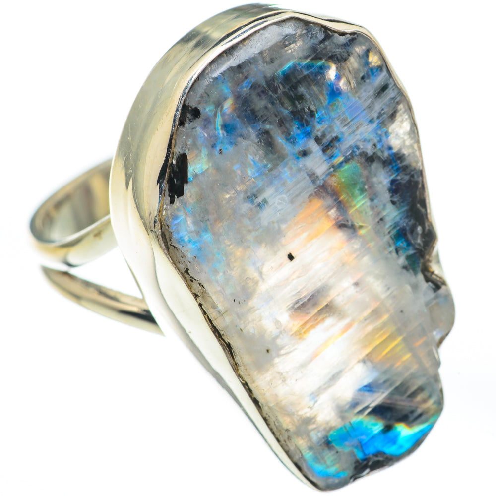 Rainbow Moonstone Rings handcrafted by Anasilvercos - RING67719