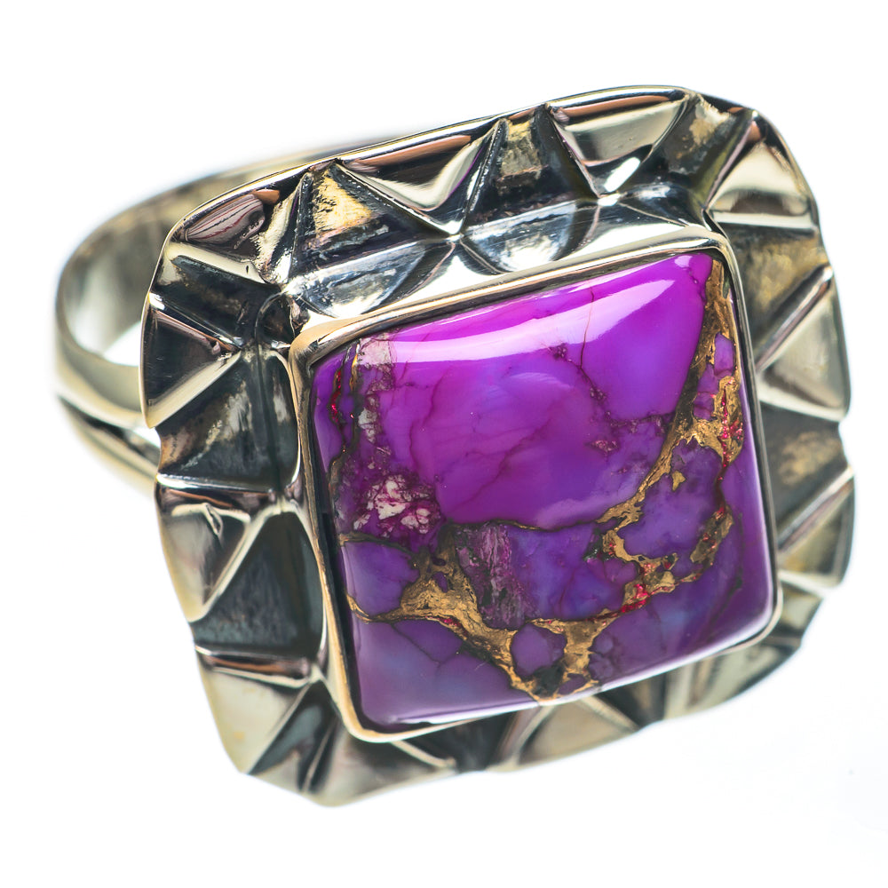Purple Copper Composite Turquoise Rings handcrafted by Anasilvercos - RING67785