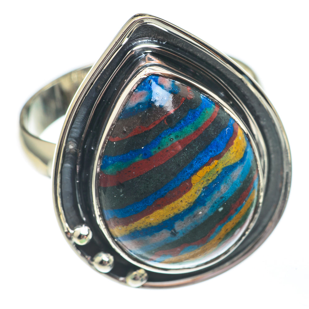 Rainbow Calsilica Rings handcrafted by Anasilvercos - RING67795