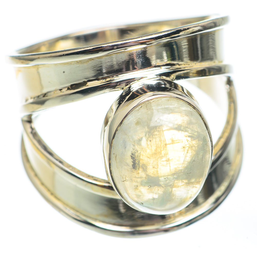 Rainbow Moonstone Rings handcrafted by Anasilvercos - RING67826