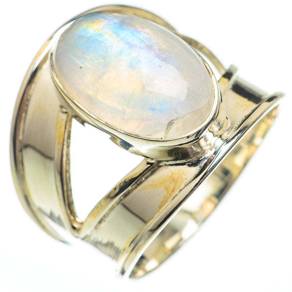 Rainbow Moonstone Rings handcrafted by Anasilvercos - RING67894