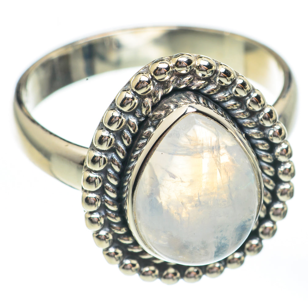 Rainbow Moonstone Rings handcrafted by Anasilvercos - RING67897