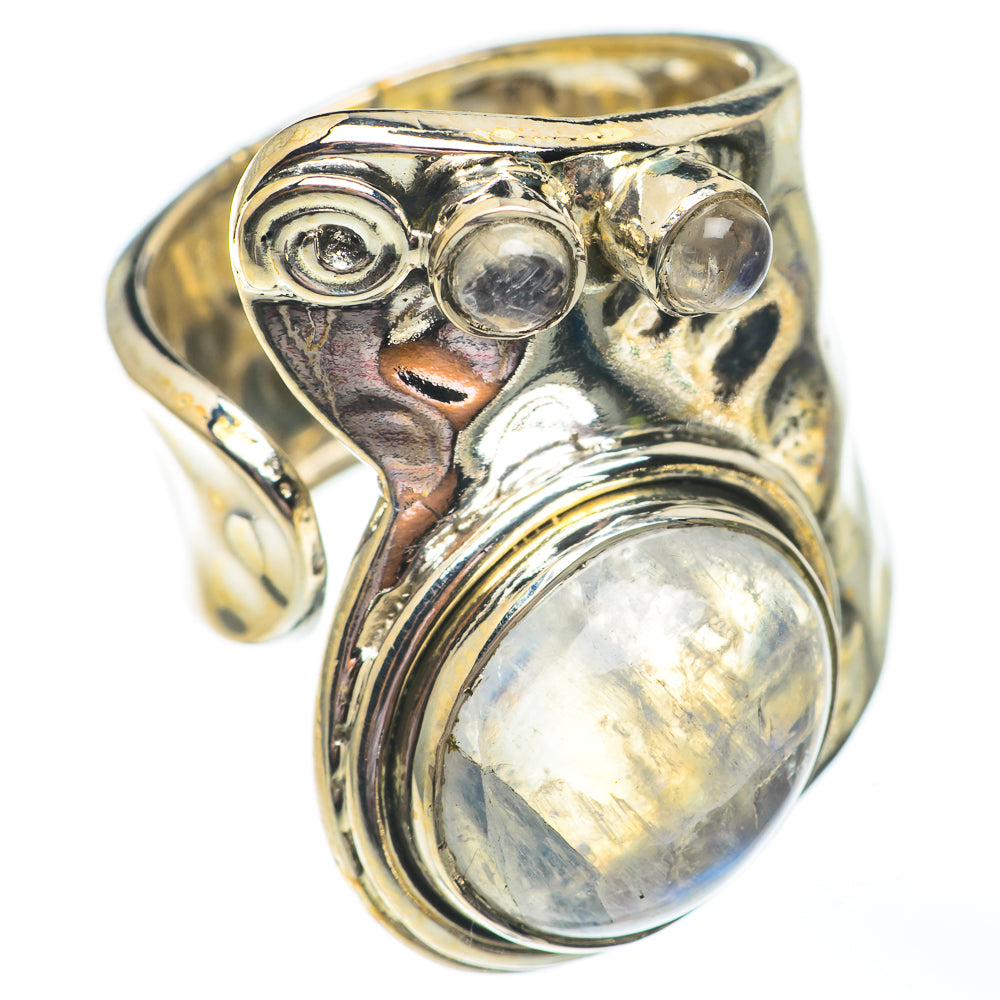 Rainbow Moonstone Rings handcrafted by Anasilvercos - RING67924