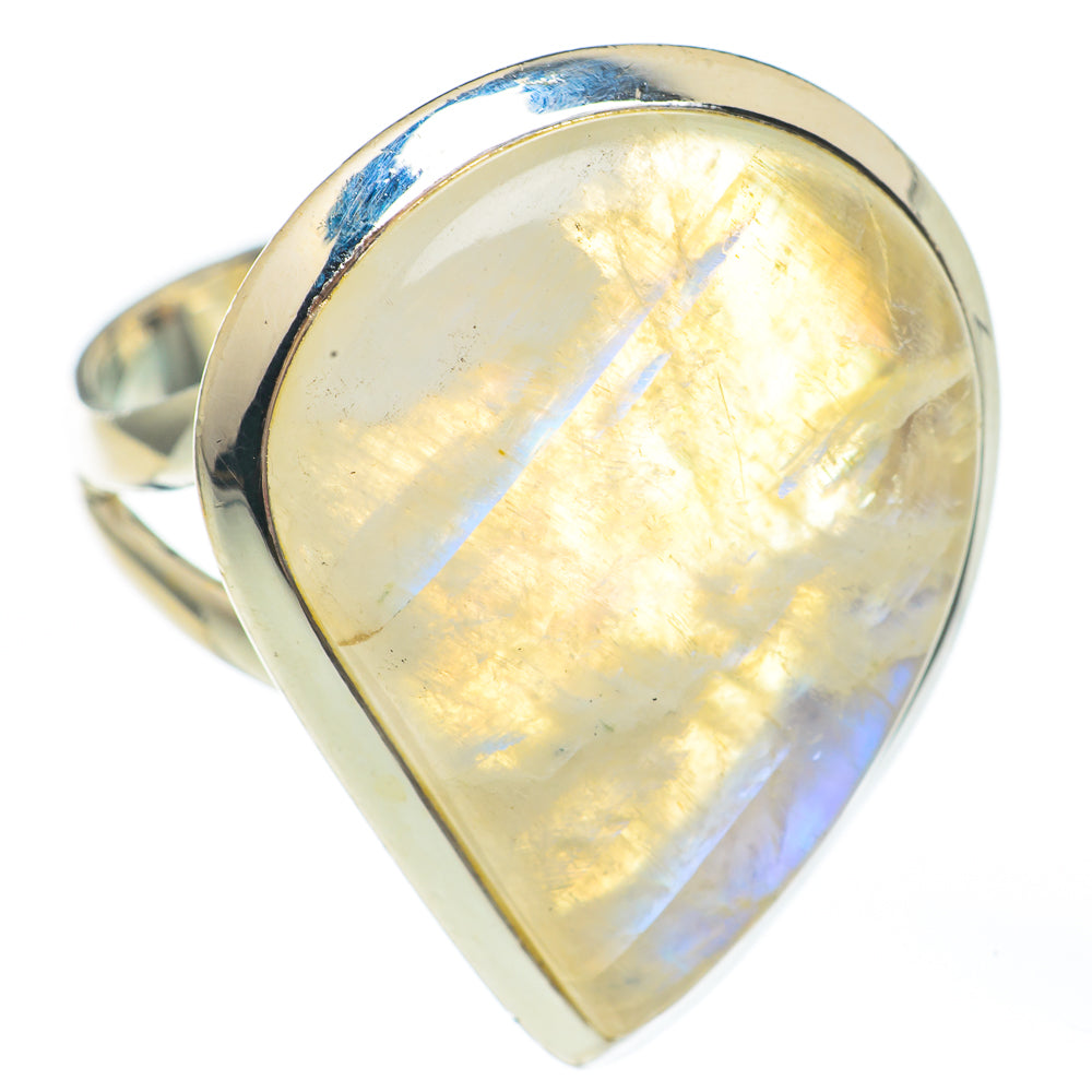 Rainbow Moonstone Rings handcrafted by Anasilvercos - RING67927