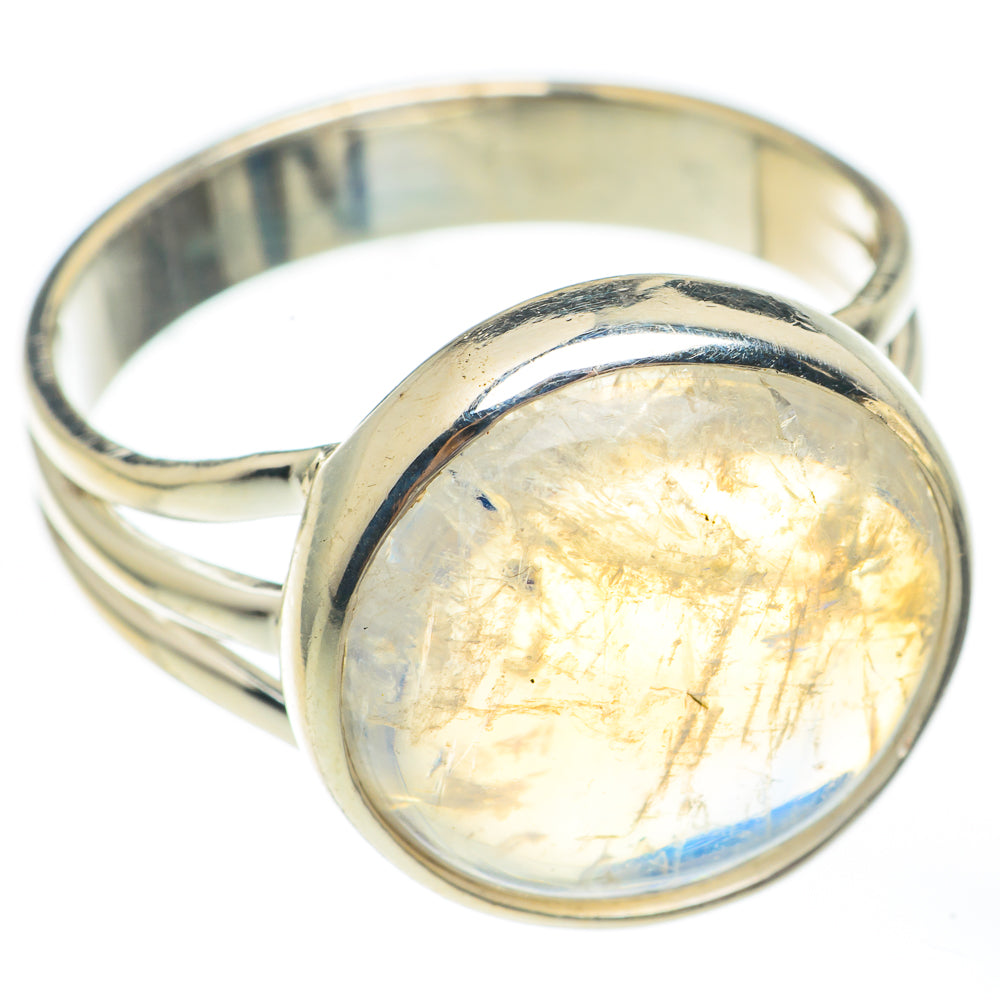 Rainbow Moonstone Rings handcrafted by Anasilvercos - RING67928