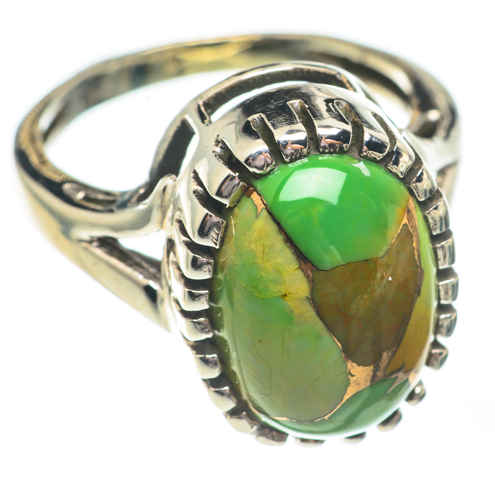Green Copper Composite Turquoise Rings handcrafted by Anasilvercos - RING67939