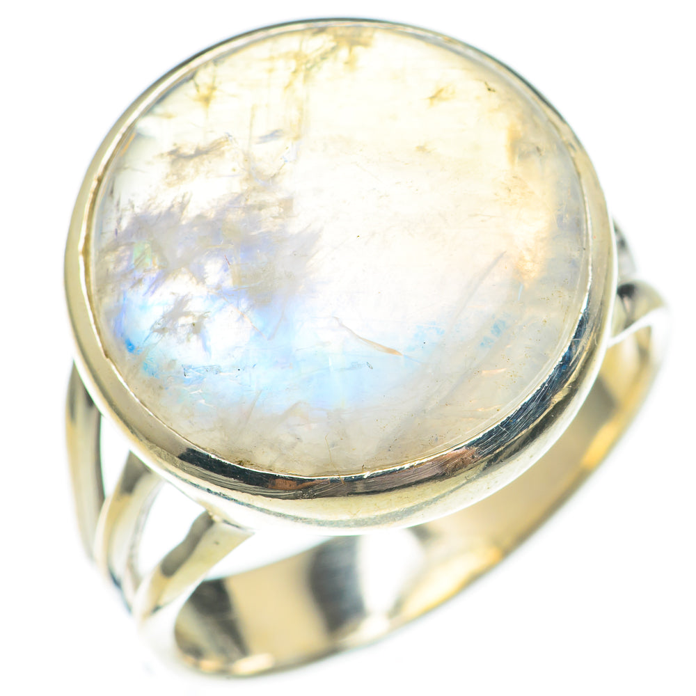 Rainbow Moonstone Rings handcrafted by Anasilvercos - RING67956