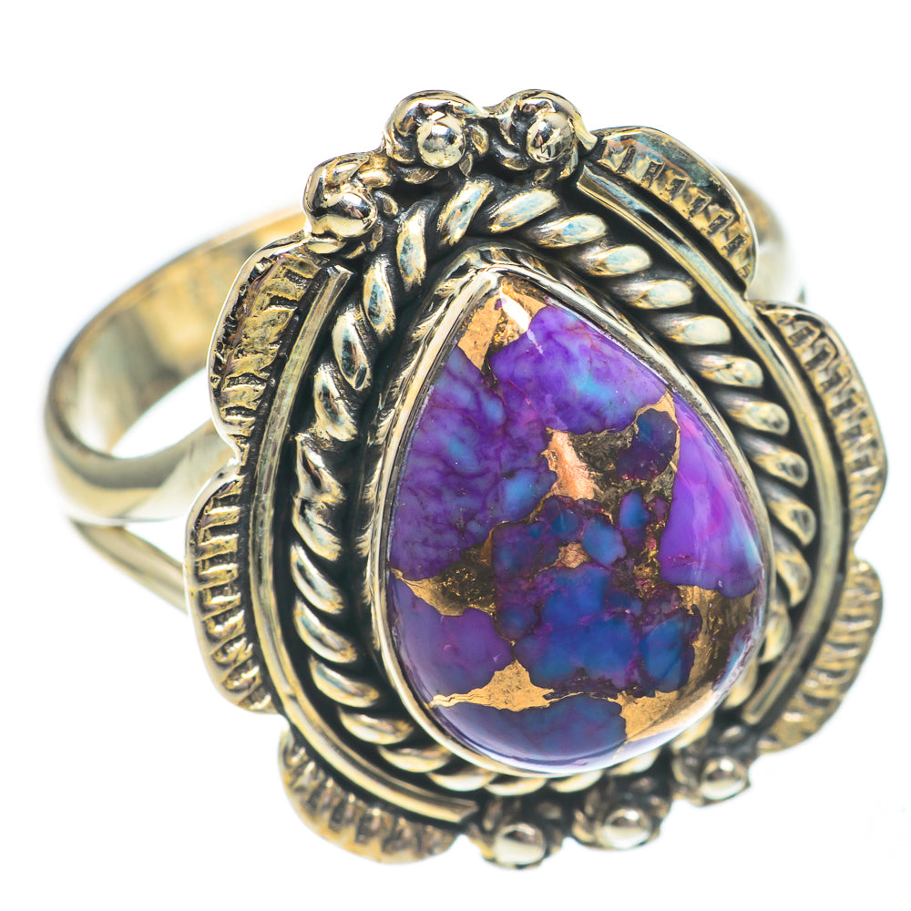 Purple Copper Composite Turquoise Rings handcrafted by Anasilvercos - RING67976