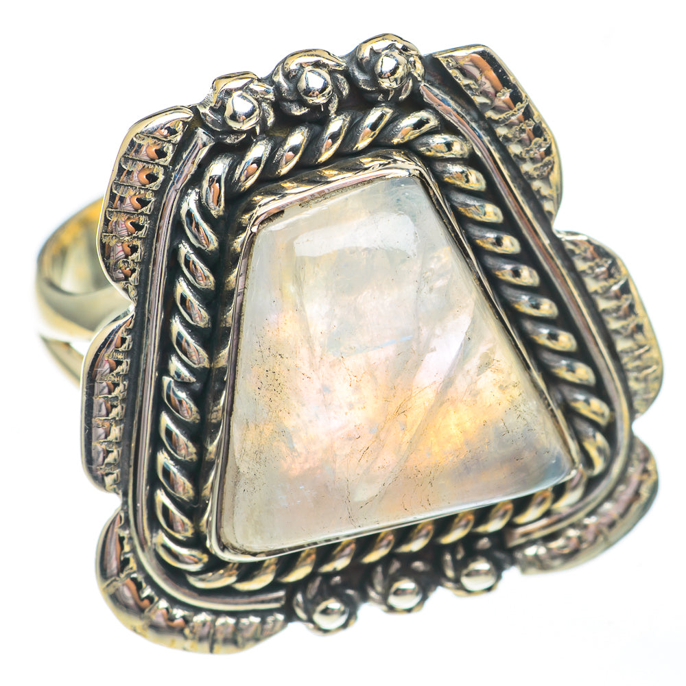 Rainbow Moonstone Rings handcrafted by Anasilvercos - RING67985