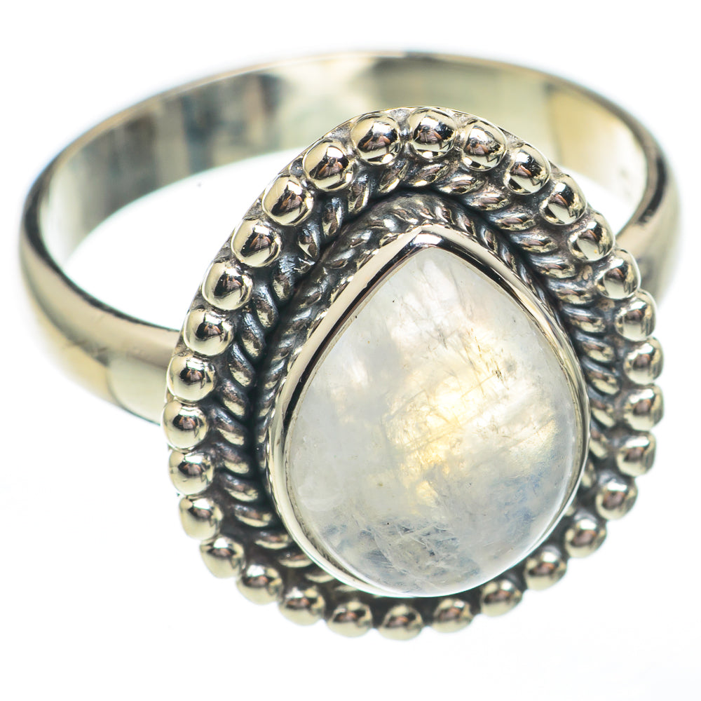 Rainbow Moonstone Rings handcrafted by Anasilvercos - RING68010