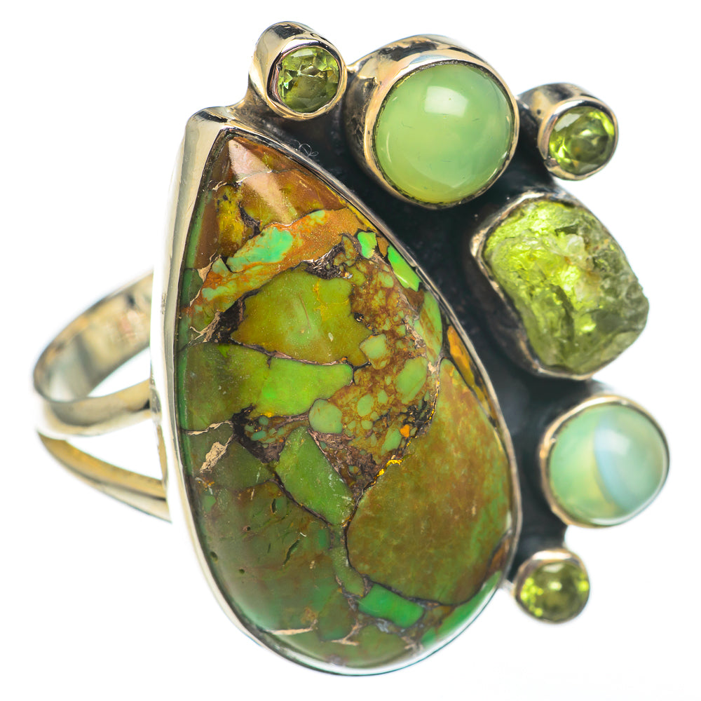 Green Copper Turquoise Rings handcrafted by Anasilvercos - RING68024