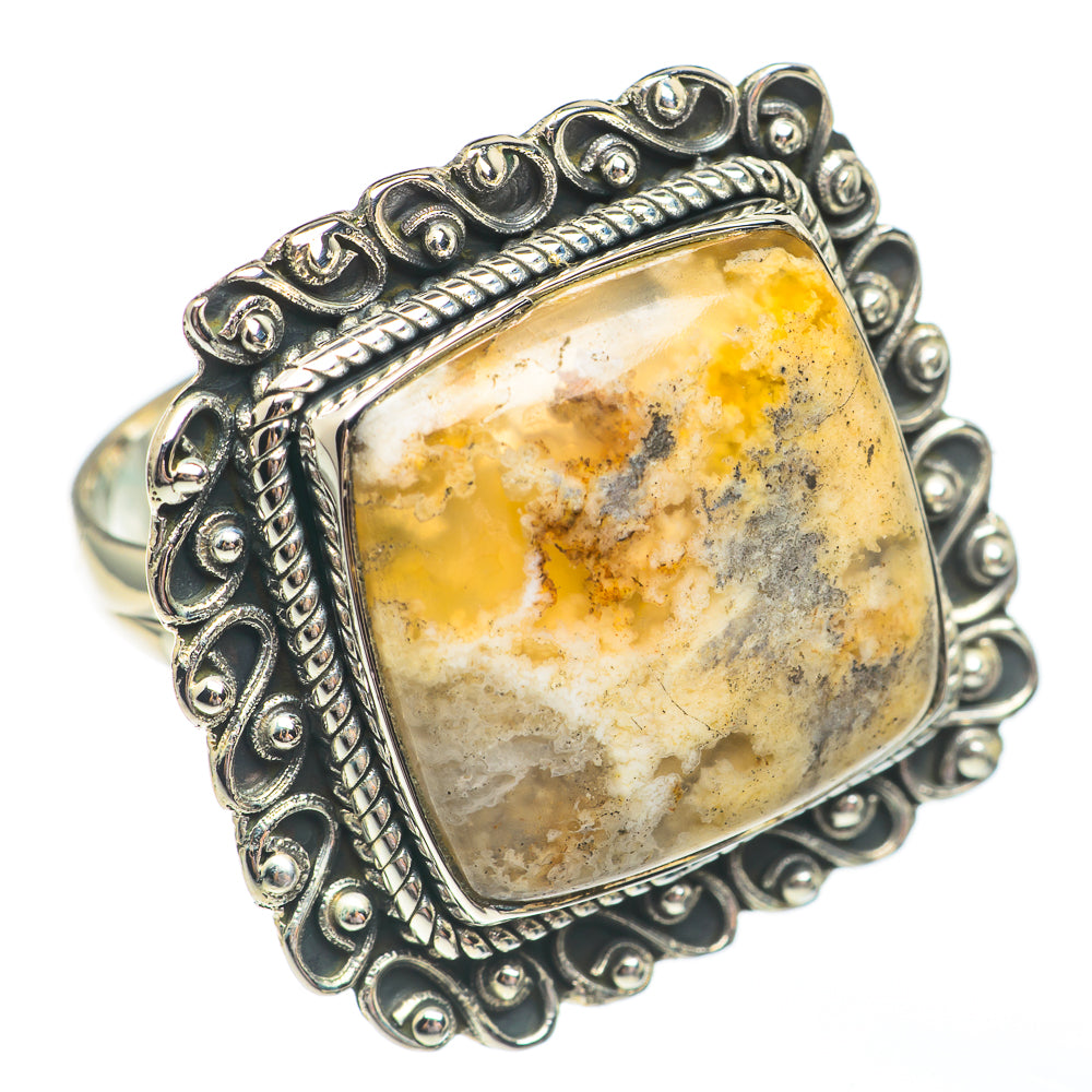 Plume Agate Rings handcrafted by Anasilvercos - RING68030