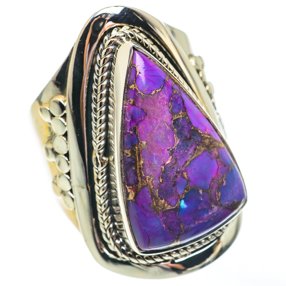 Purple Copper Composite Turquoise Rings handcrafted by Anasilvercos - RING68036
