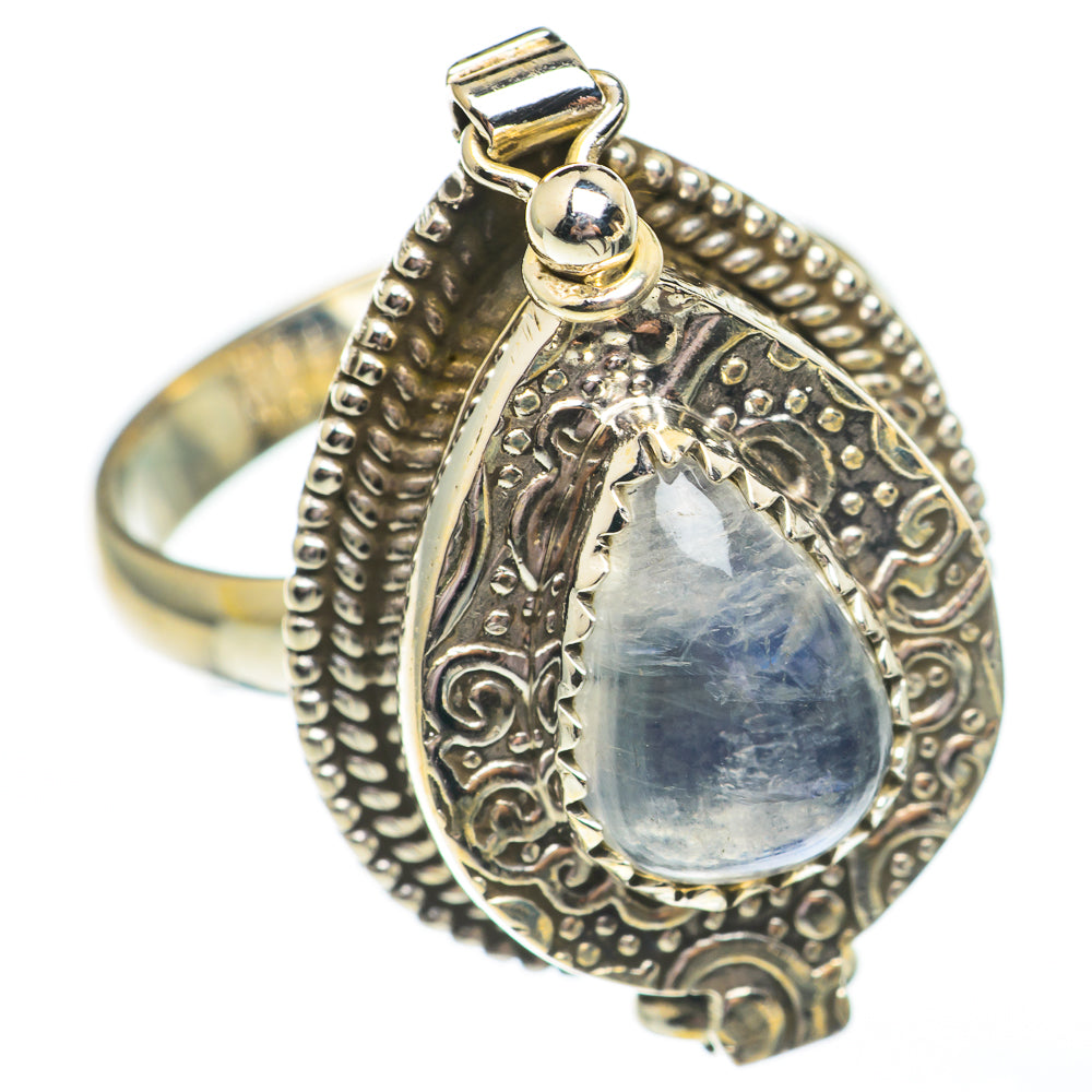 Rainbow Moonstone Rings handcrafted by Anasilvercos - RING68042