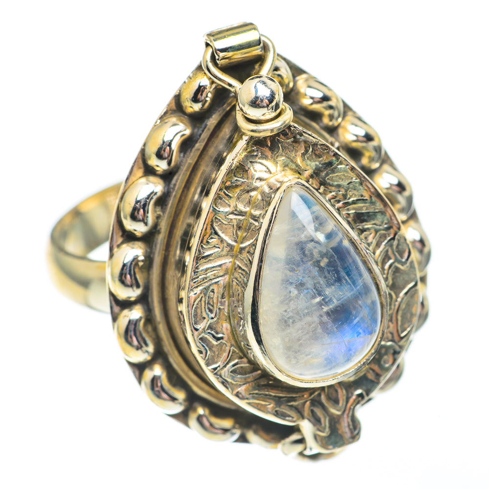 Rainbow Moonstone Rings handcrafted by Anasilvercos - RING68043