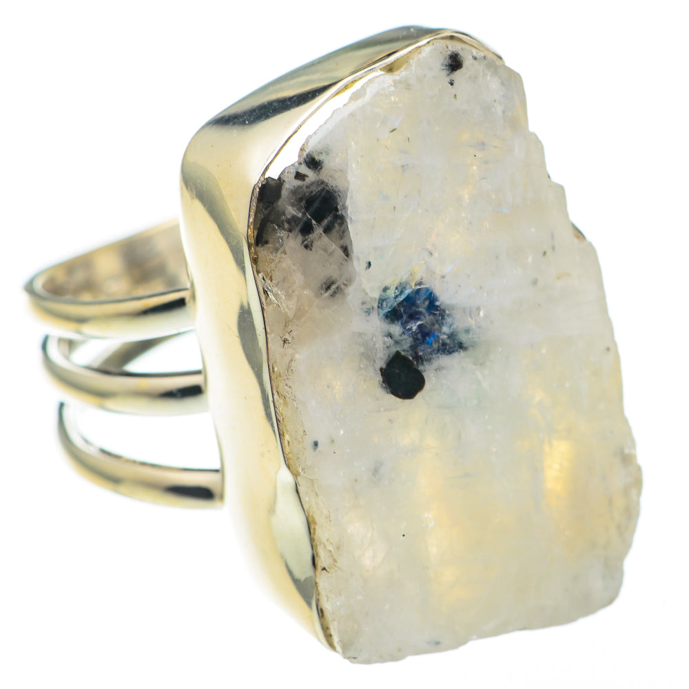 Rainbow Moonstone Rings handcrafted by Anasilvercos - RING68047